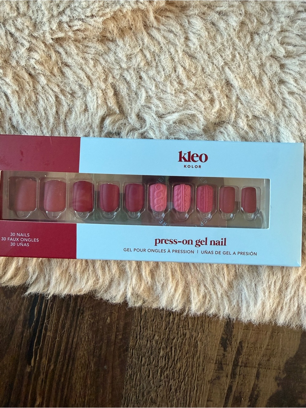 Kleo Kolor Pink Press-On Gel Nails — 30-Count Set